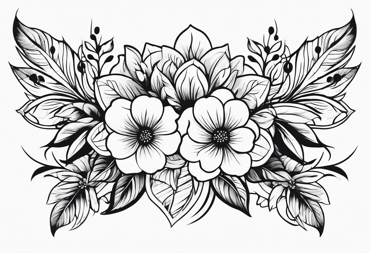 Silhouette flower armband tattoo idea