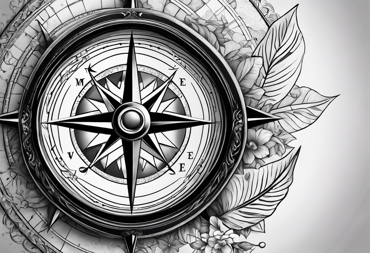 compass with globe tattoo idea