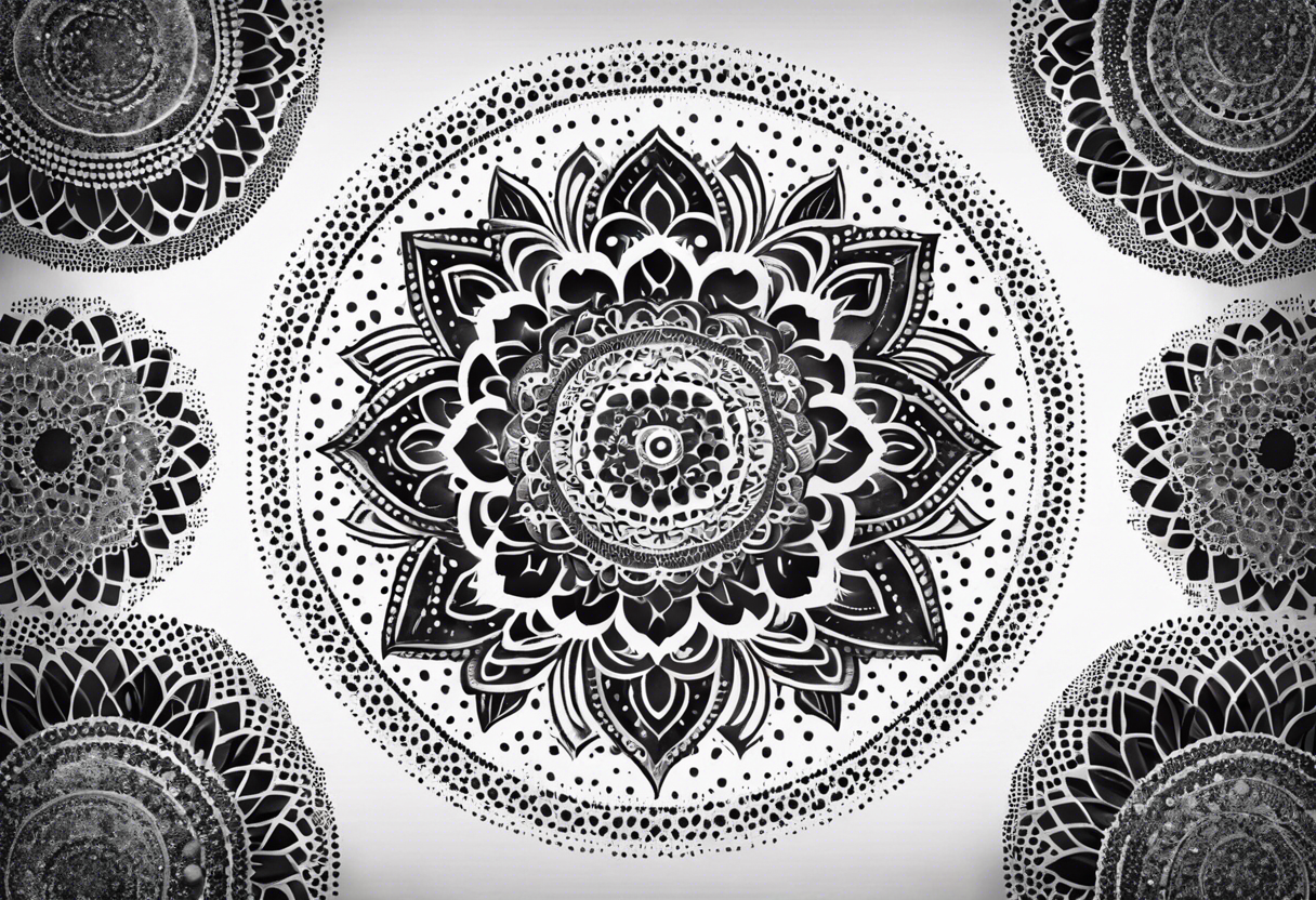 A ladylike mandala with simple dot chain tattoo idea