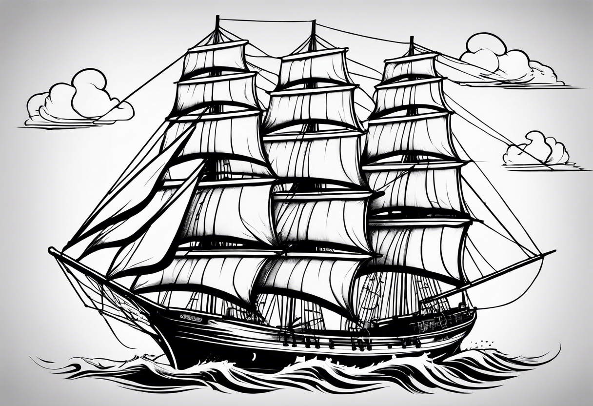 Schooner sailboat tattoo idea