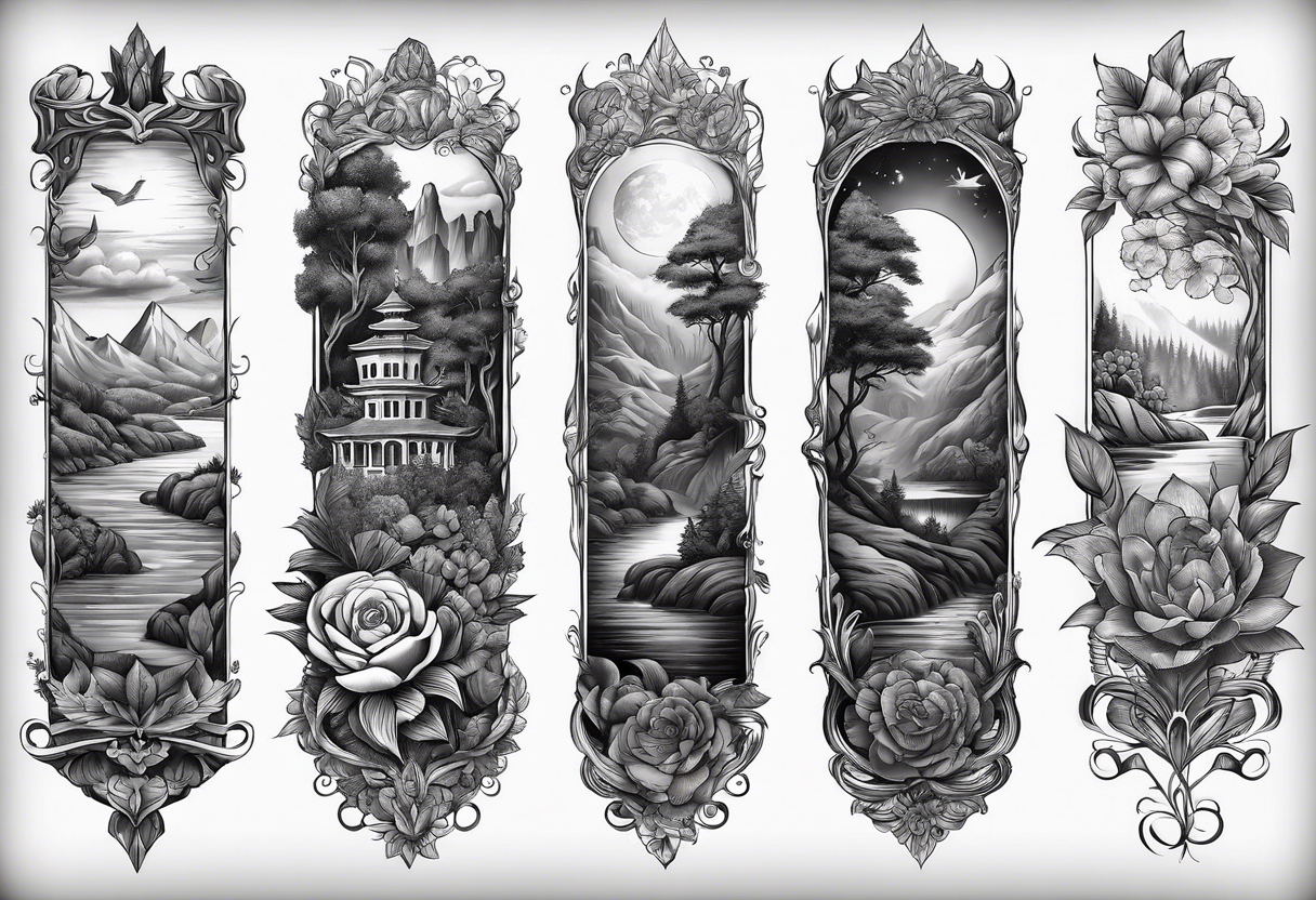 Vintage style nature sleeve for forearm tattoo idea