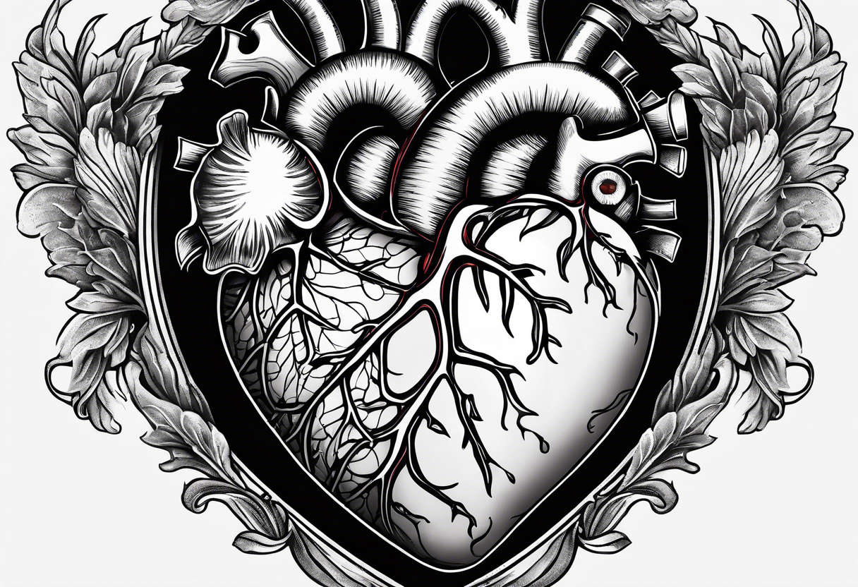 photograph of a human heart as you would see in a human body tattoo idea