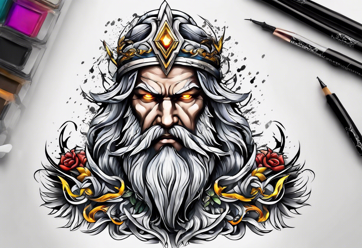 Zeus temple Waterproof Temporary Tattoo sticker Greek the king of gods Fake  Tattoo body art Henna