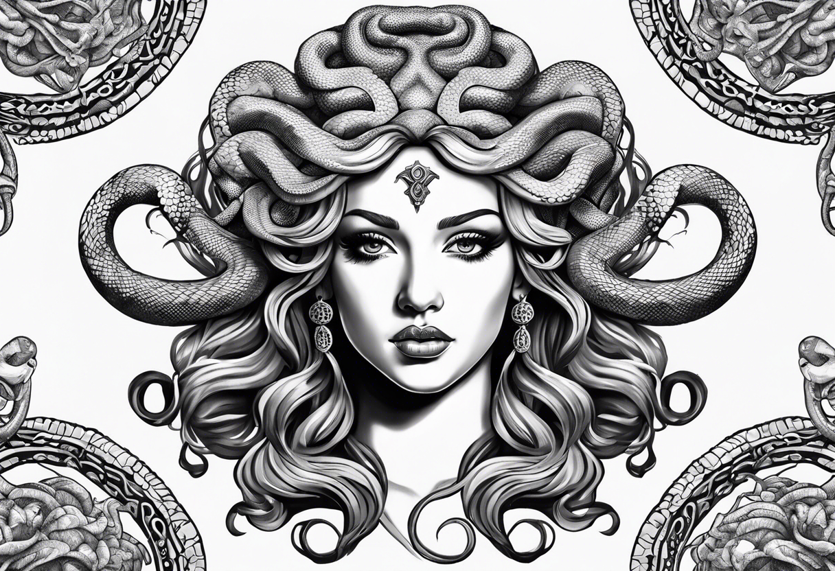 Medusa gorgon, snakes instead of hair, like stone tattoo idea