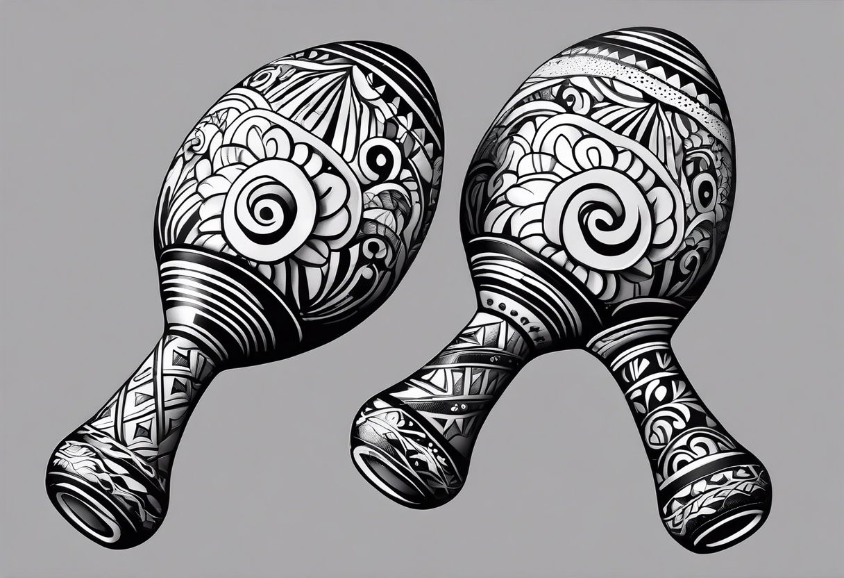 Two Cuban shaking maracas. tattoo idea