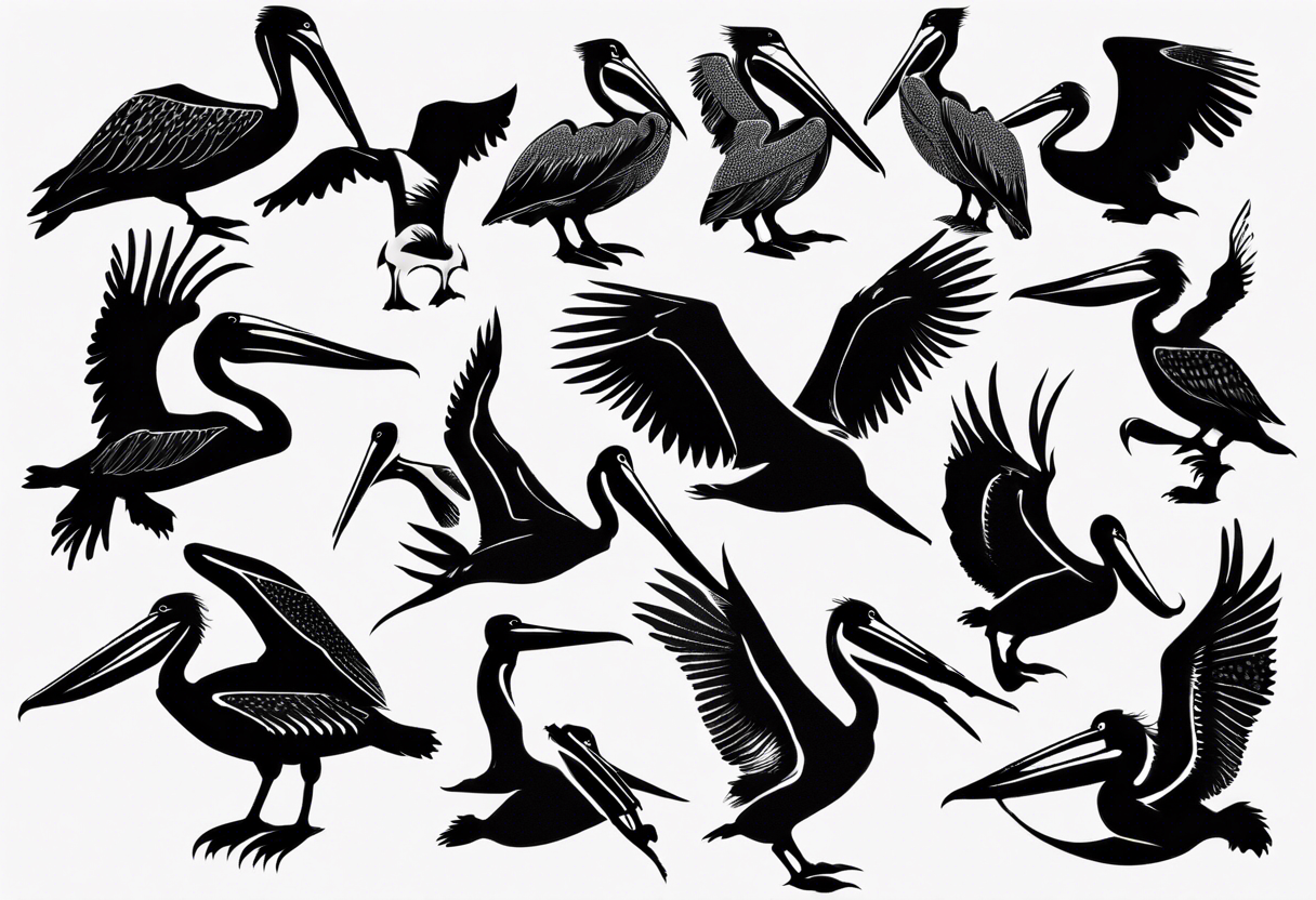 Pelican silhouette tattoo idea