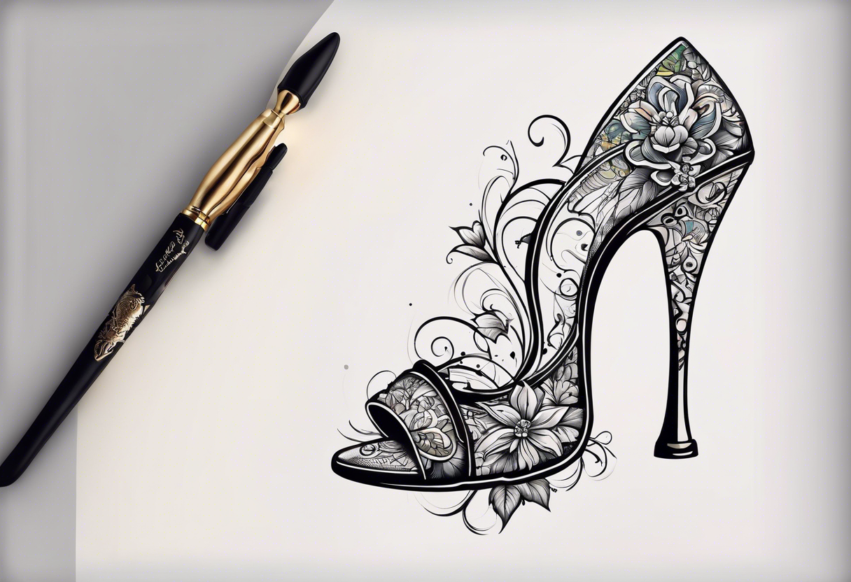 high heel tattoo idea