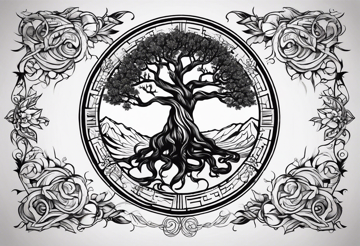 yggdrasil and vegvisir tattoo idea