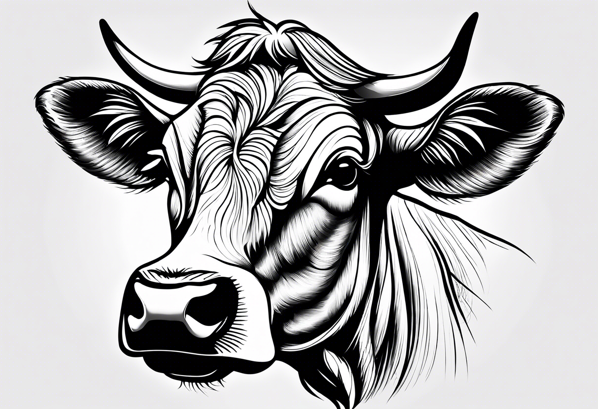 cute cow tattoo idea