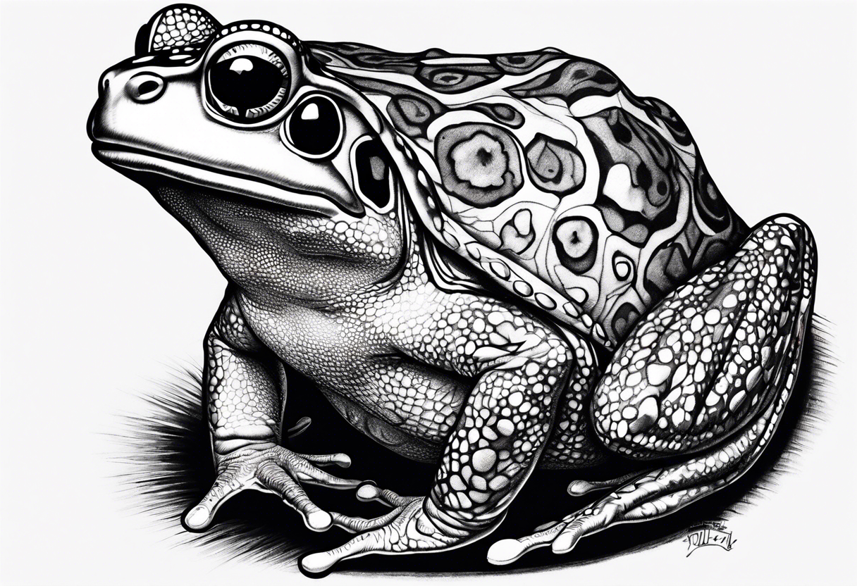 Toad wearing pimp fur coat no shirt tattoo idea