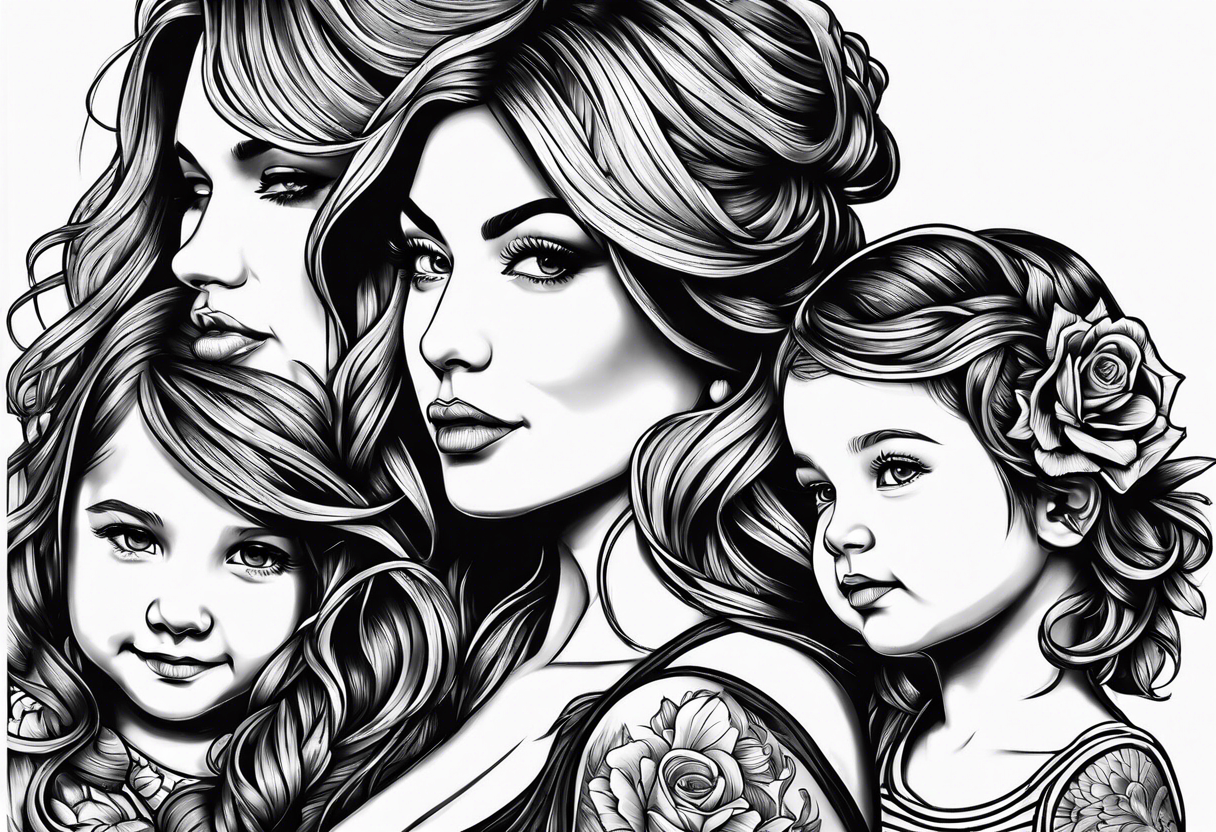 Mum with her 3 daughters tattoo idea