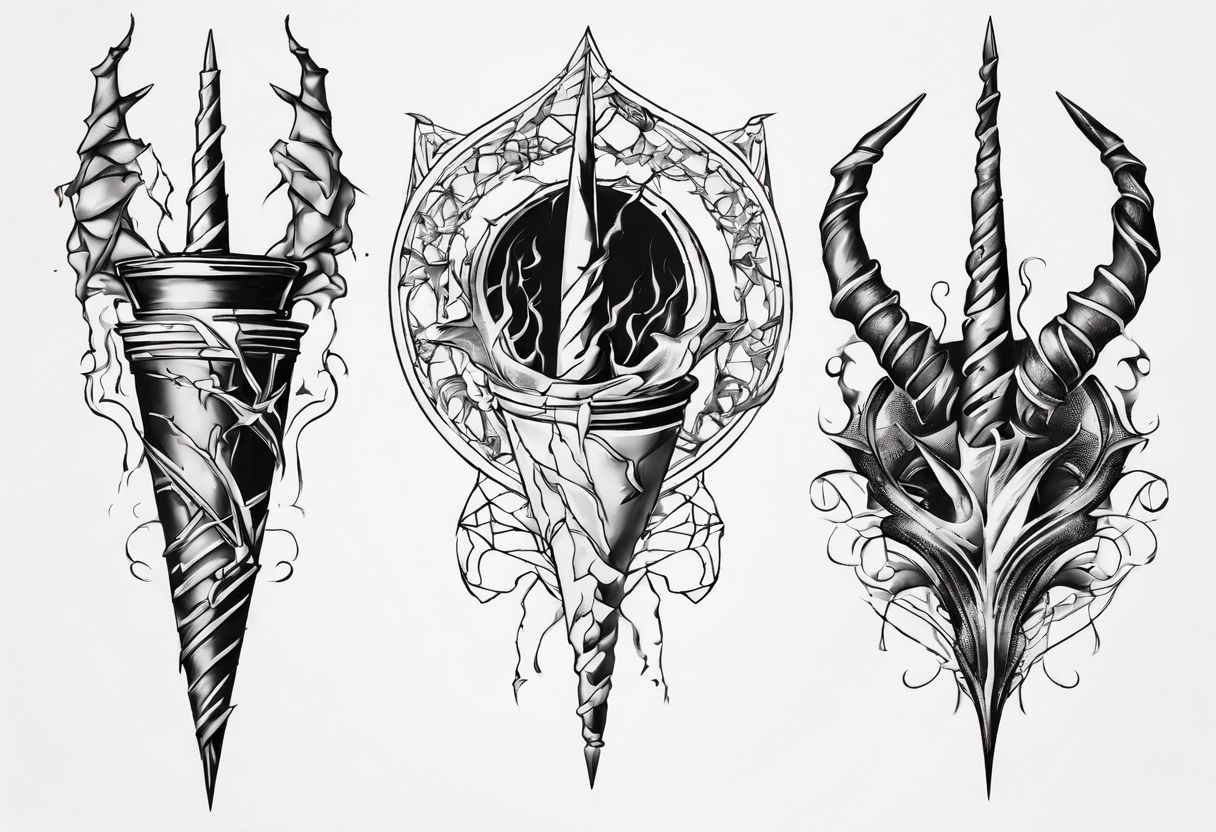 Shattered chalice unicorn horn tattoo idea