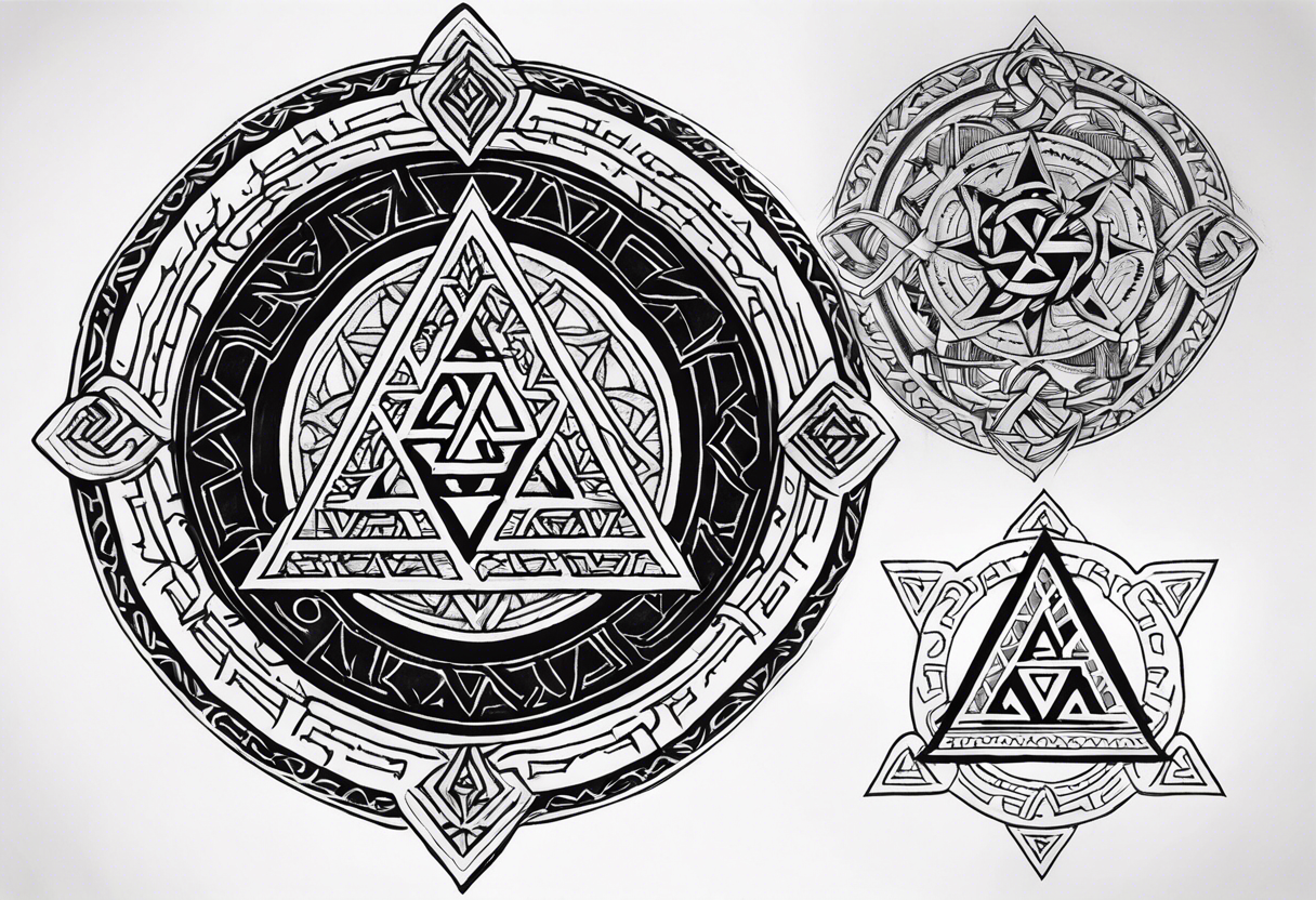 vegvisir with valknut tattoo idea