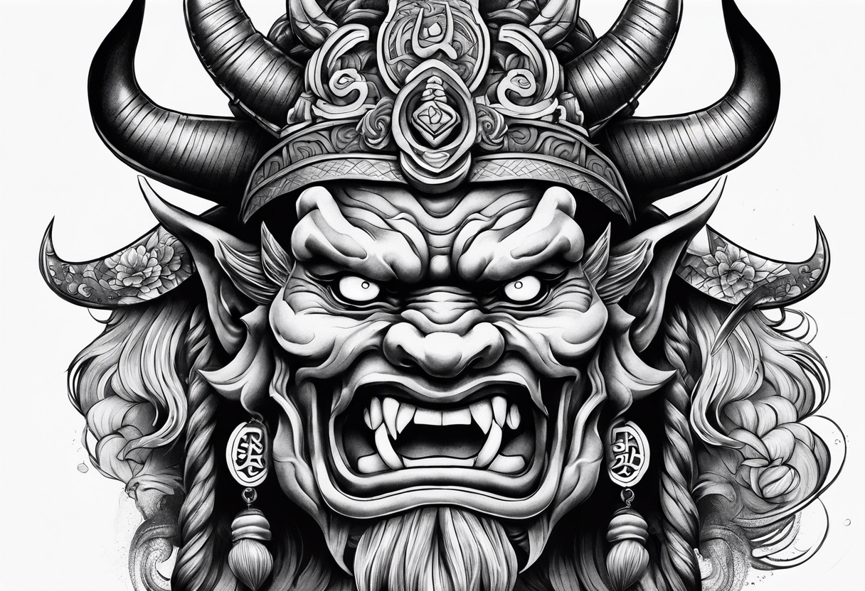 Japanese oni sleve tattoo idea