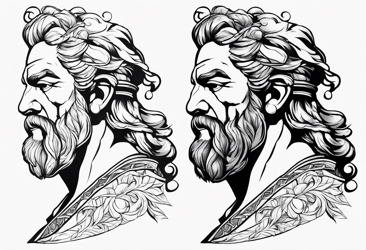 Zeus side profile tattoo idea