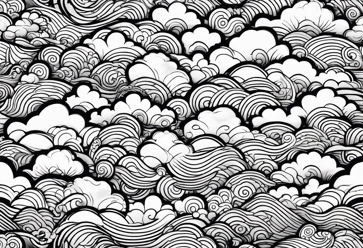 clouds repeating pattern tattoo idea