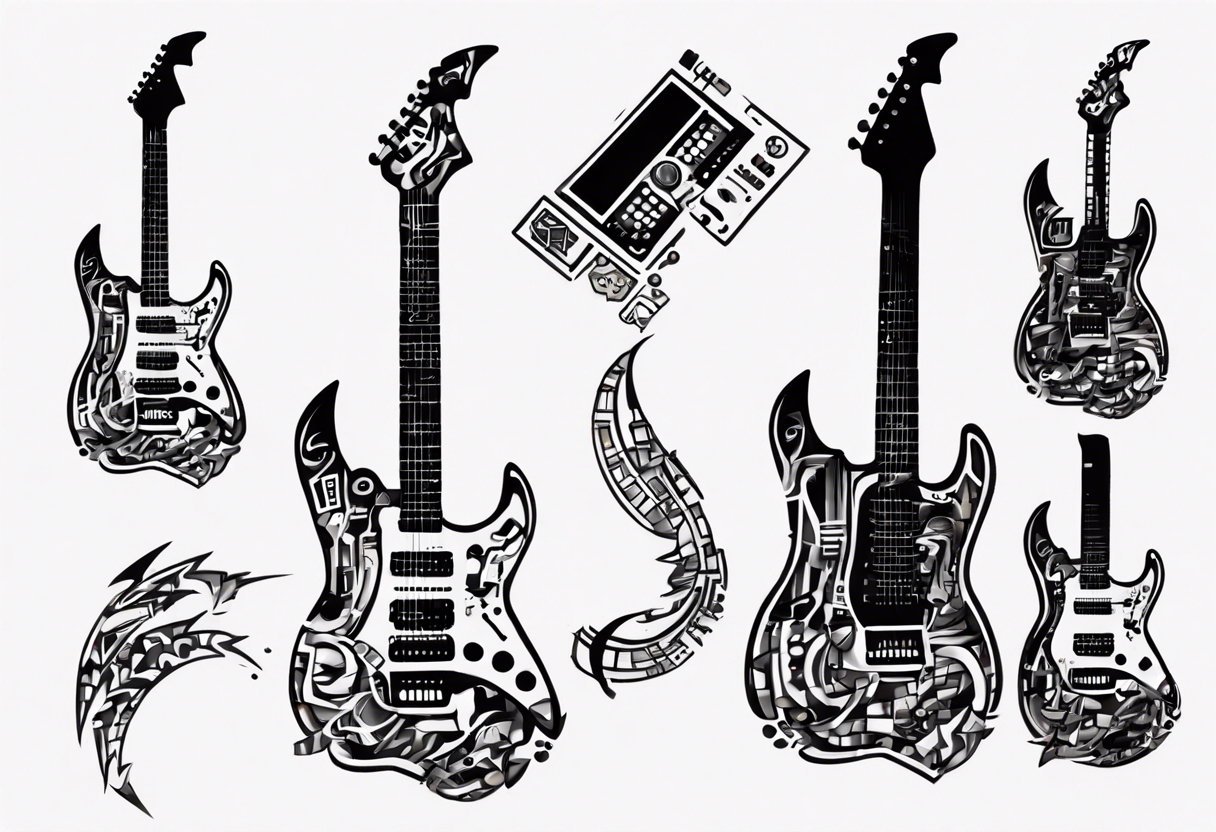 Skeleton Playing Guitar Tattoo Designs Illustration Stock Vector (Royalty  Free) 2057988929 | Shutterstock