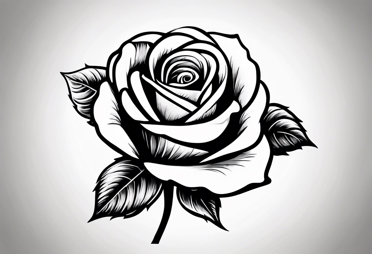 Small Rose with stem tattoo tattoo idea