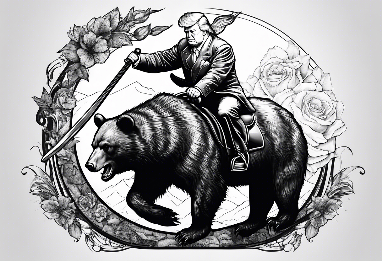 Donald trump riding bear tattoo idea