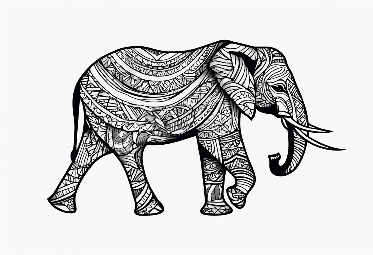 African elephant tattoo idea