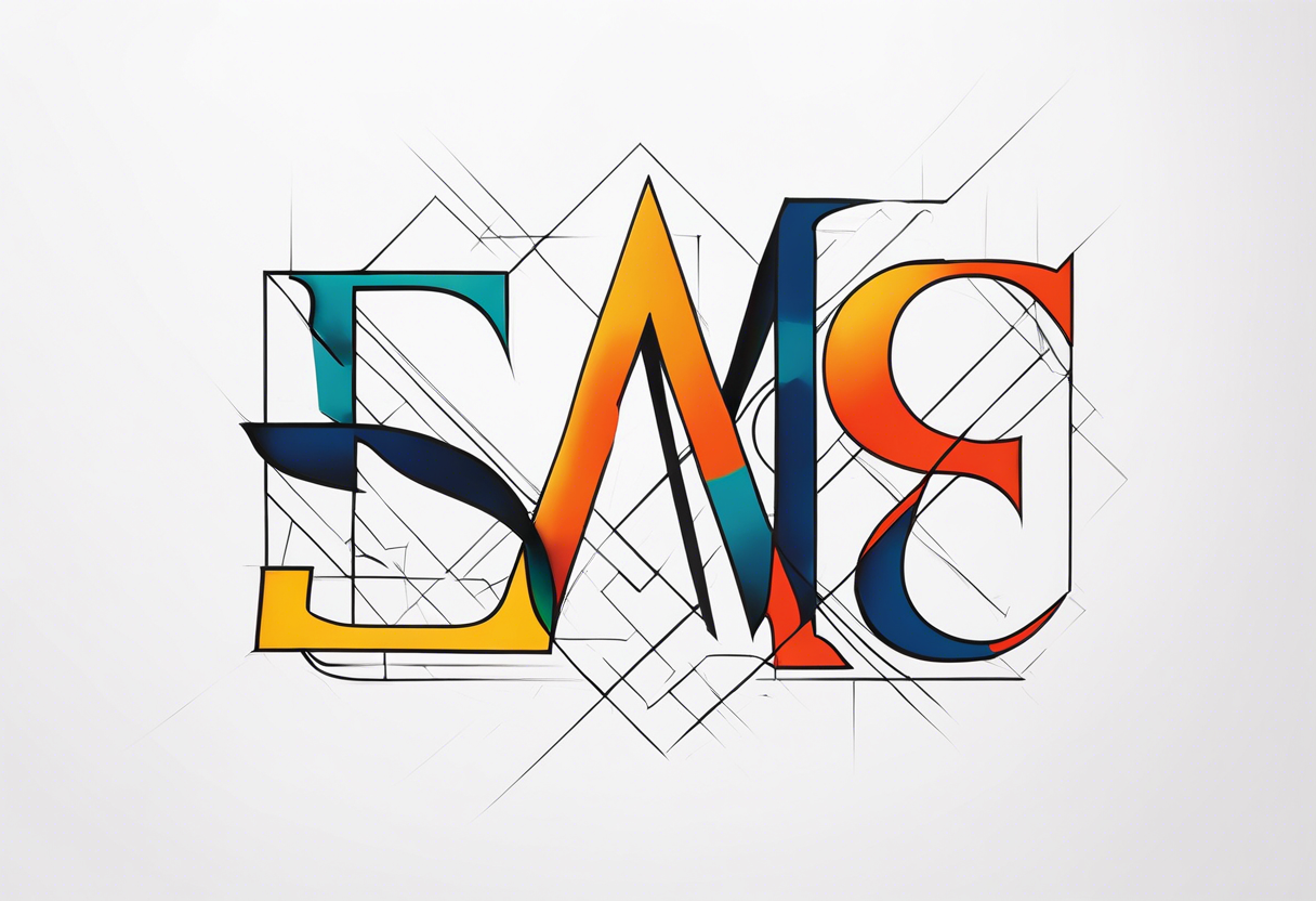 letters “ E S C M” meshed together tattoo idea