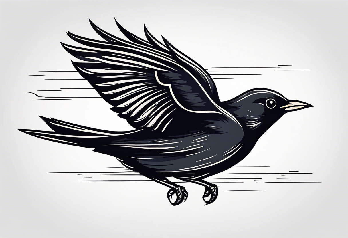 blackbird flying for back tattoo idea