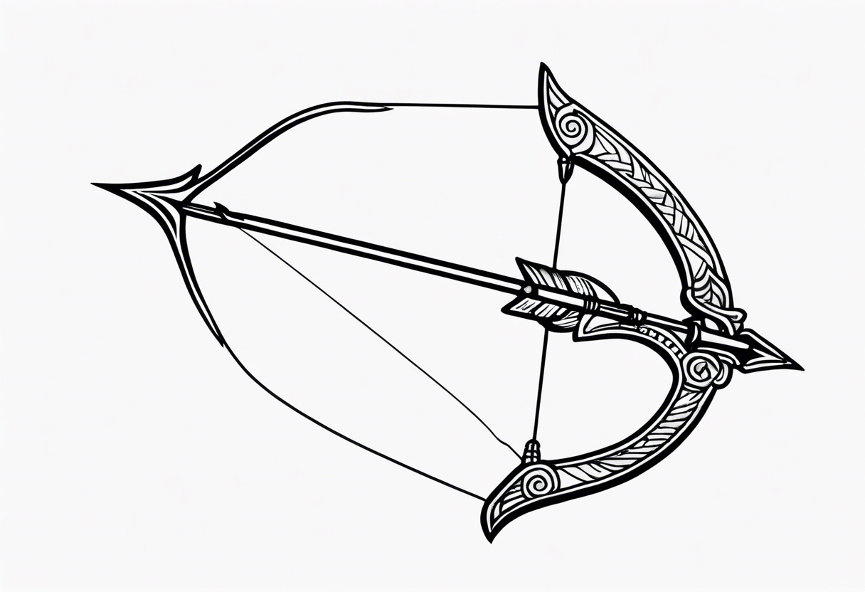 bow and arrow at rest tattoo idea