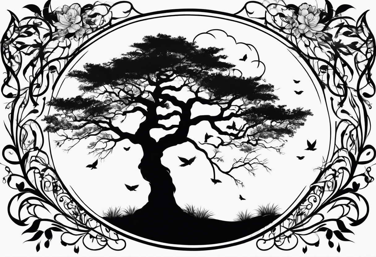 Tree silhouette tattoo idea