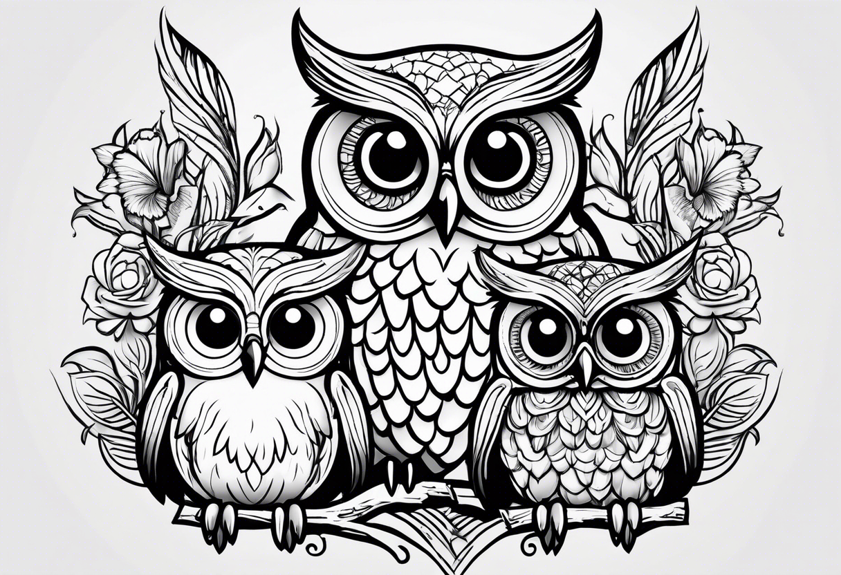 Cute Owls. Hear no evil, see no evil, speak no evil tattoo idea