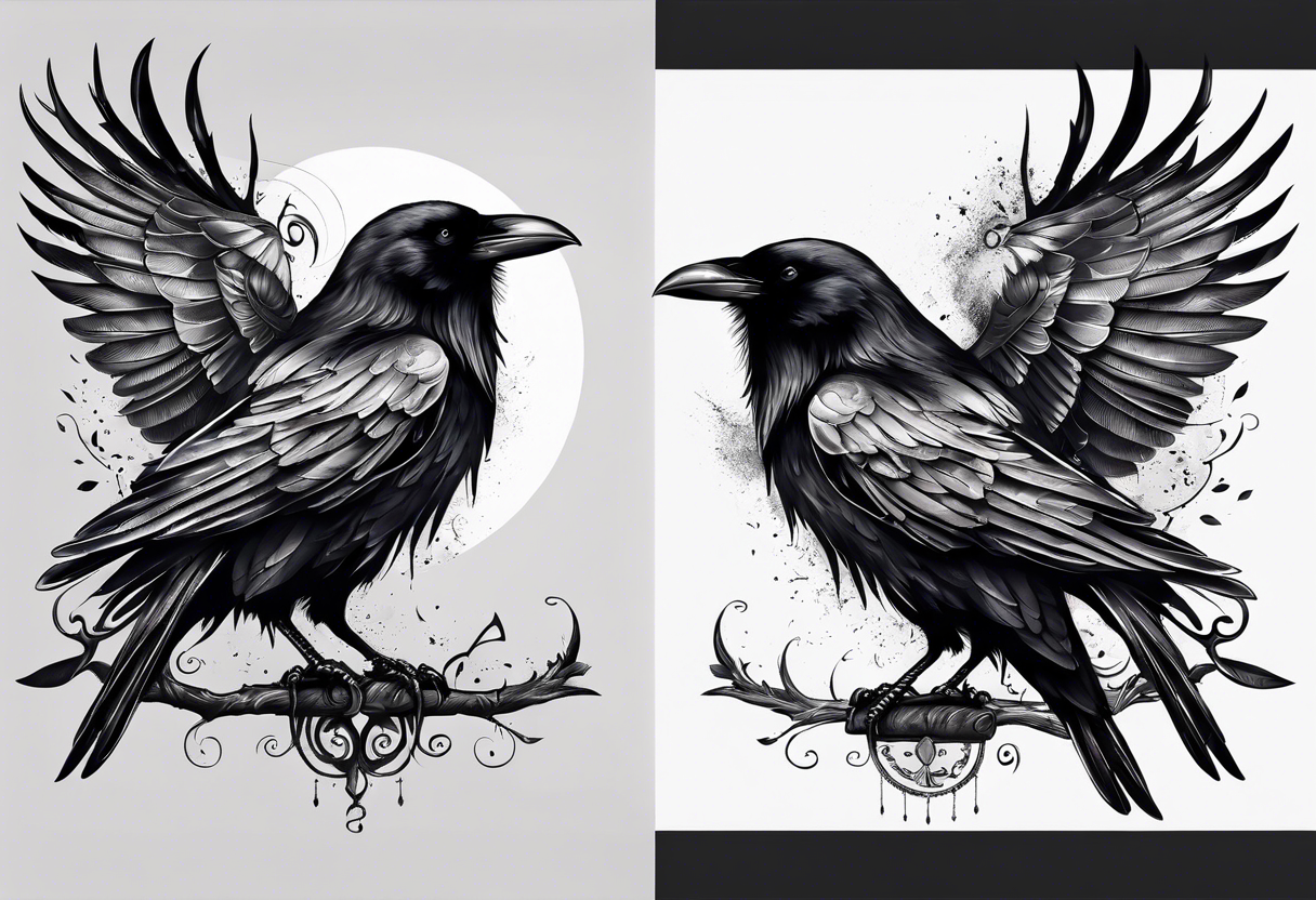 raven 
roman numeral seven
Omnia Urunt tattoo idea