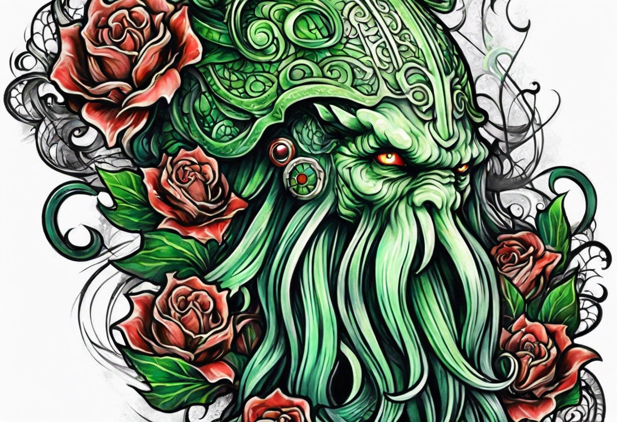 Cthulhu arm sleeve tattoo idea