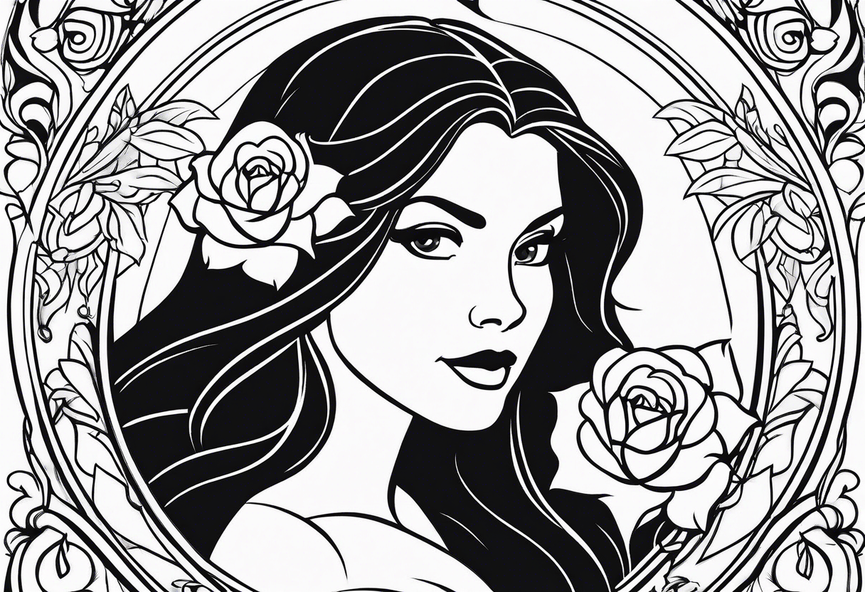 Disney's beauty and the beast, snow white and Pocahontas tattoo idea