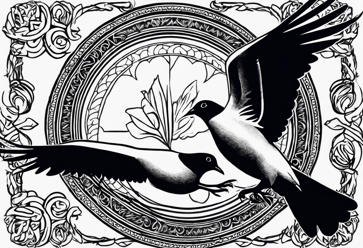 This phrase 'God grant me the serenity to accept the things I cannot change, Courage to change the things I can, and Wisdom to know the difference.' In a flight of small doves. On my ankle. tattoo idea