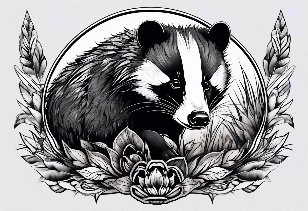 Feral badger tattoo idea