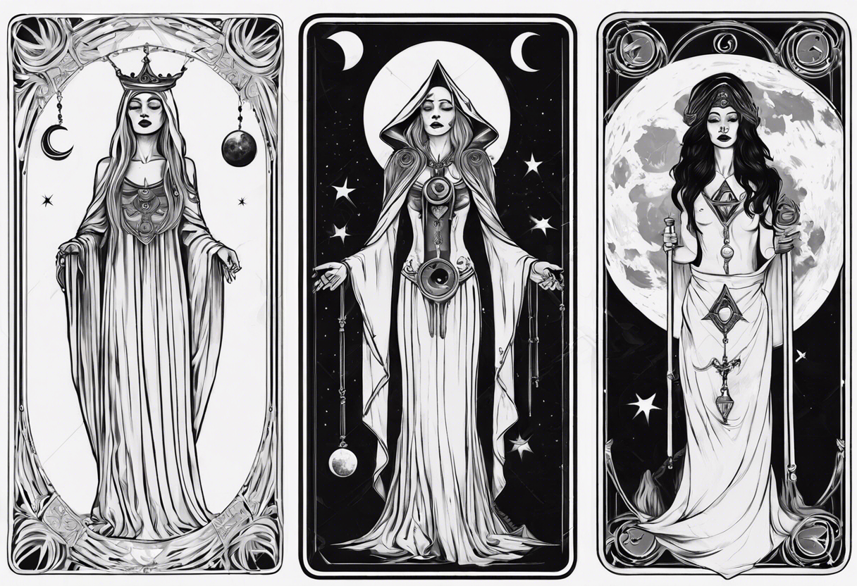 The High Priestess and the moon. TArot. tattoo idea