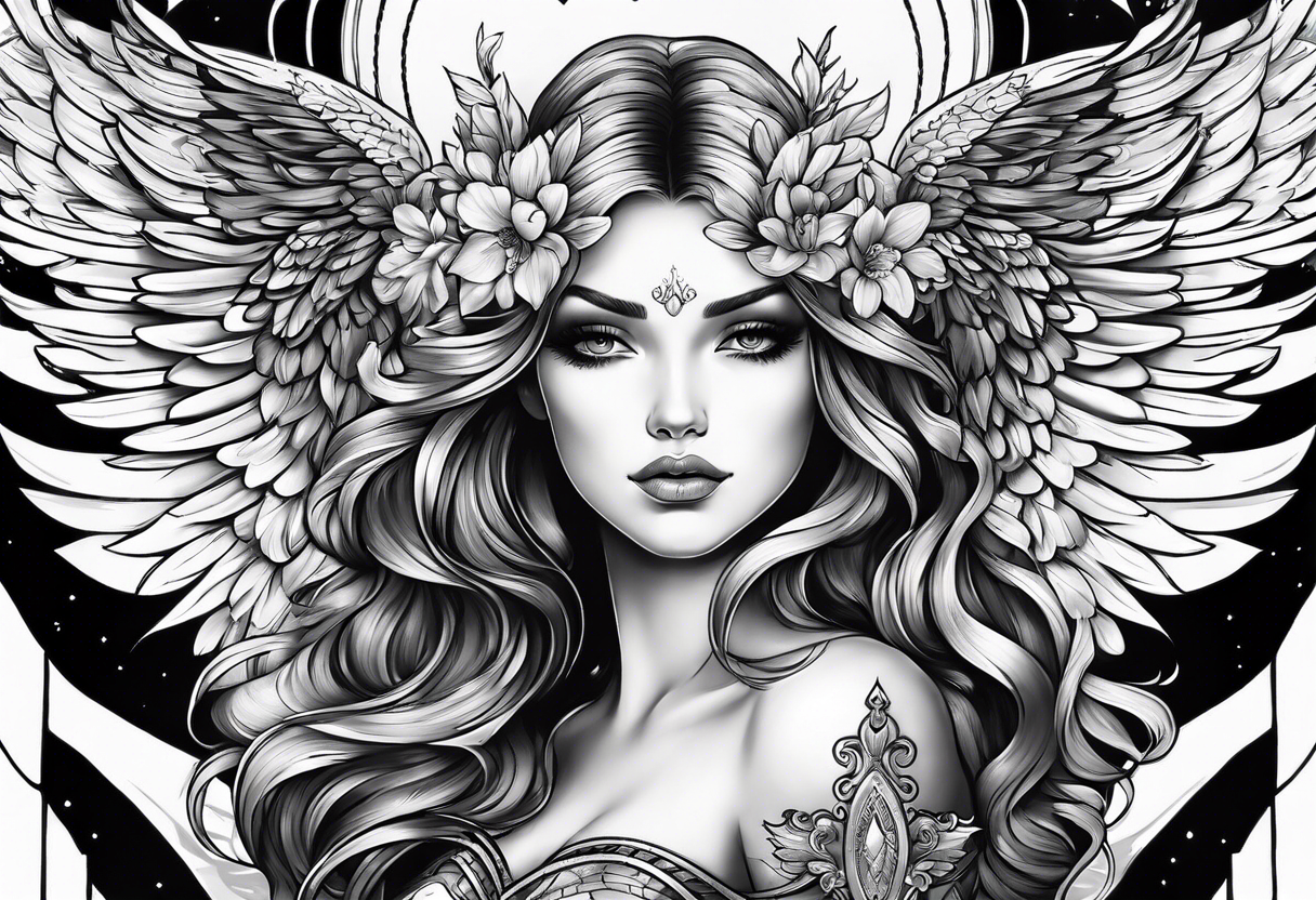 Angels 
Black and white tattoo idea