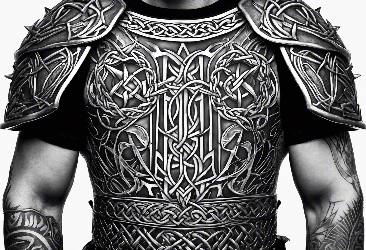 full torso celtic armor thorns tattoo idea