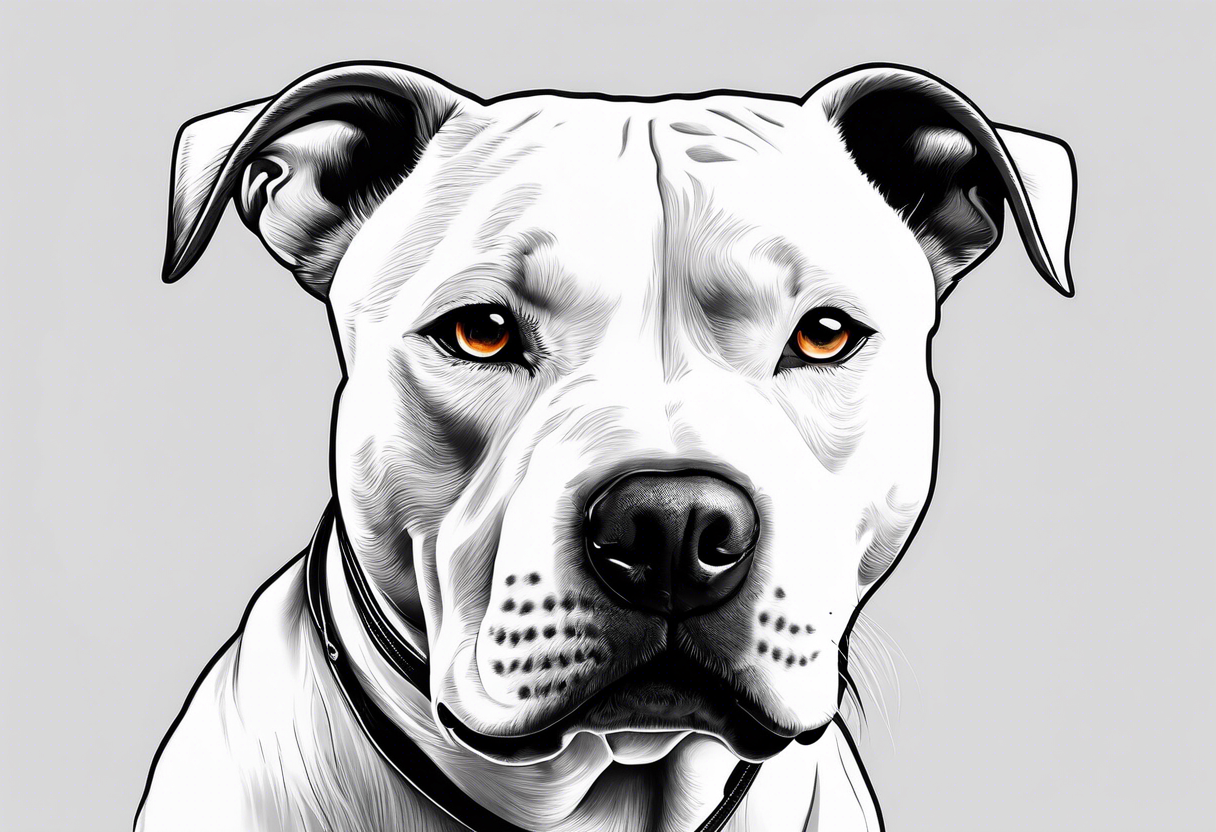 white pitbull pointed ears, paw tattoo idea