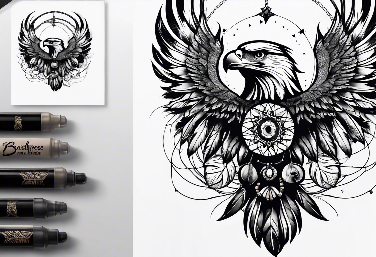 dreamcatcher eagle feathers tattoo idea