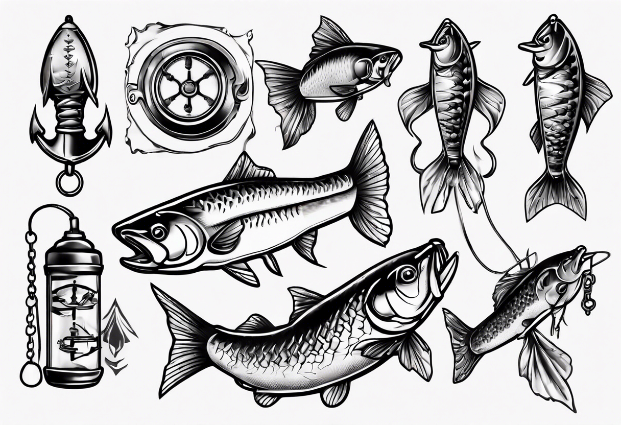 Canada fishing lure engine tattoo idea