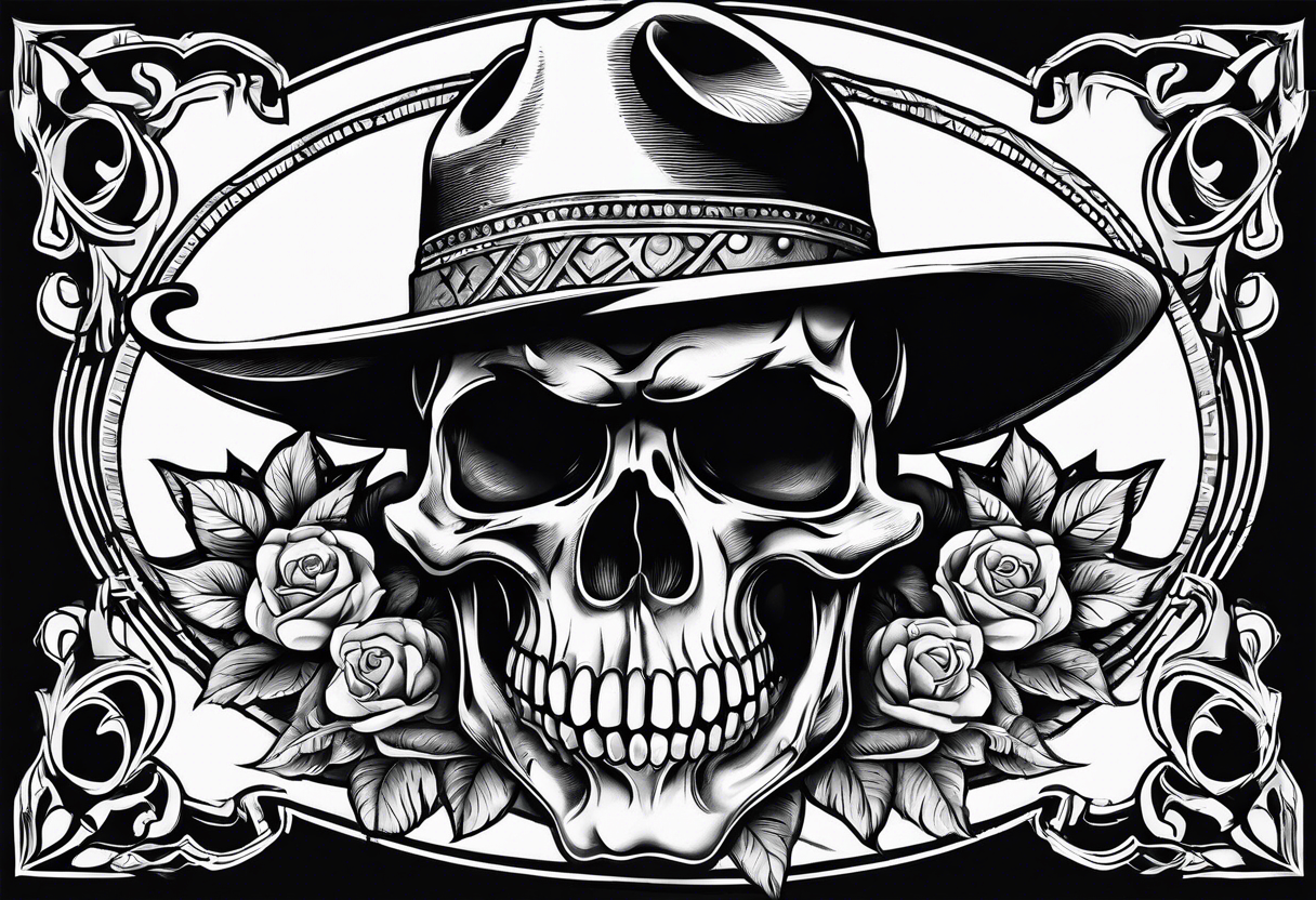 Cow-boy skull tattoo idea