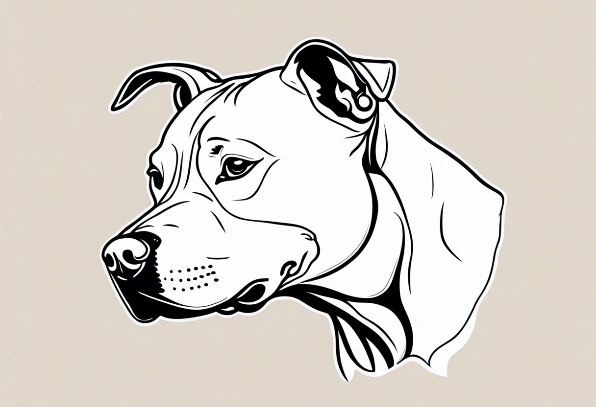 white pitbull pointed years pretty tattoo idea