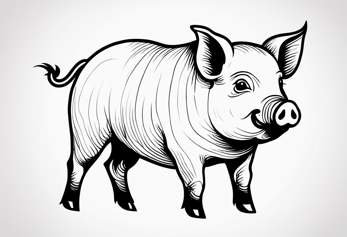 cute pig or piglet.
with text: "friends not food" tattoo idea