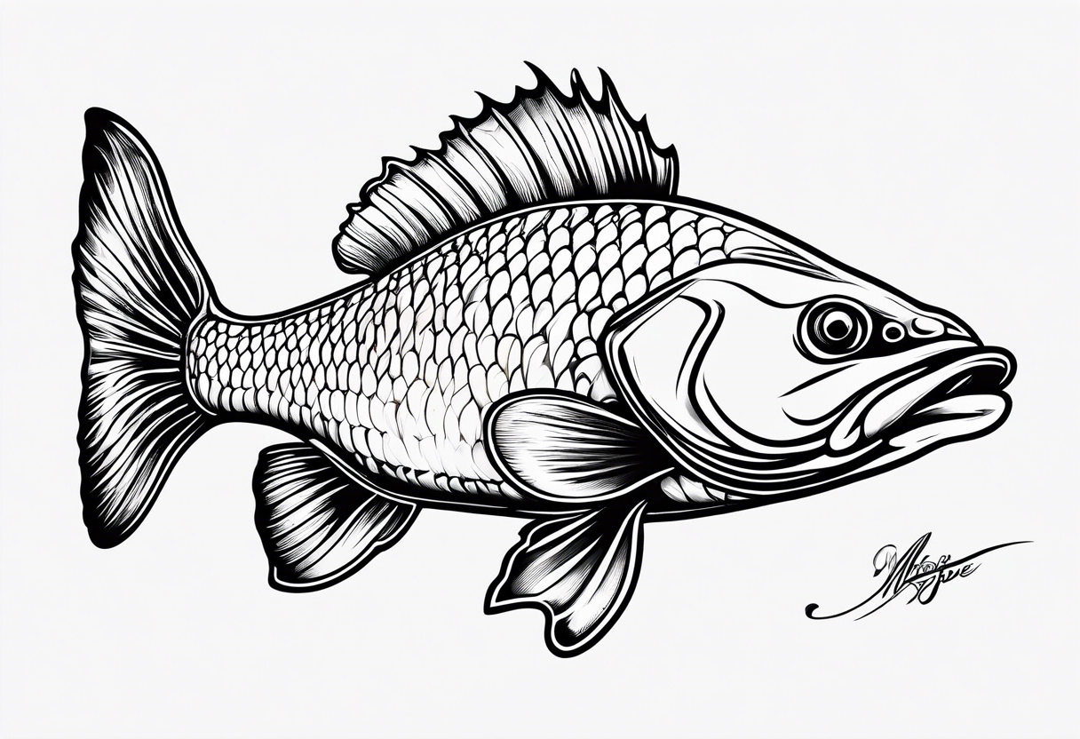 outline walleye simple small no scales tattoo idea