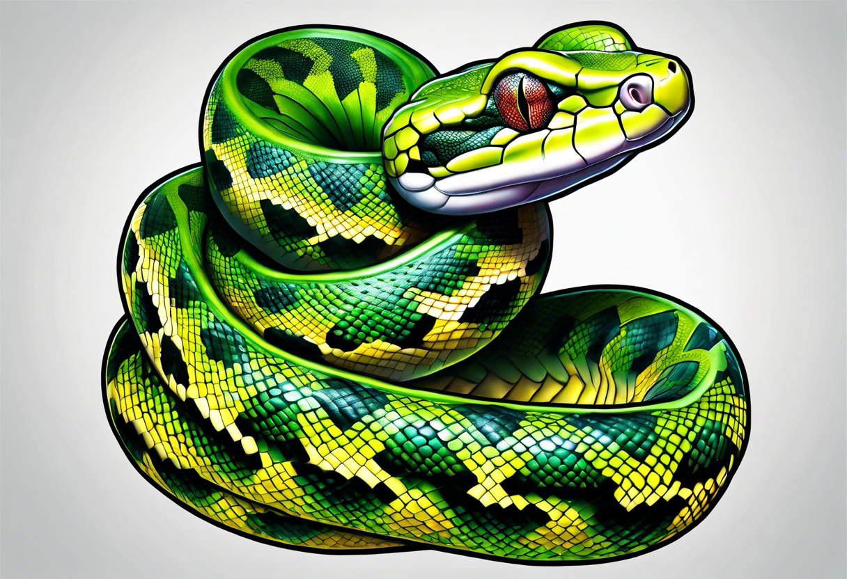 green tree python tattoo idea