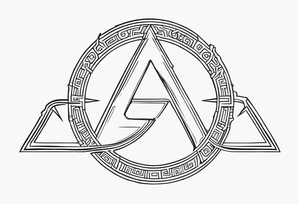 Ancient spartan omega trinity symbol tattoo idea