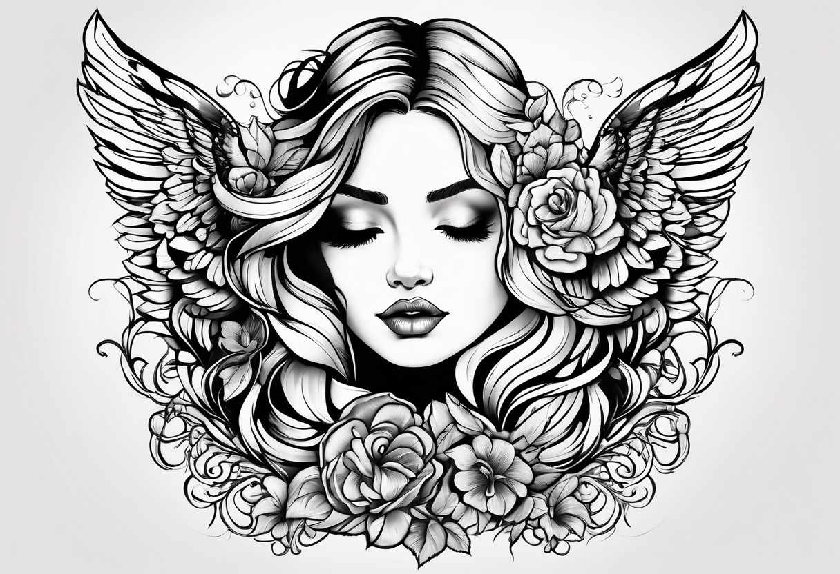 Angels 
Black and white tattoo idea