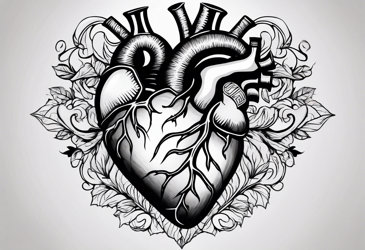 Anatomical heart tattoo idea