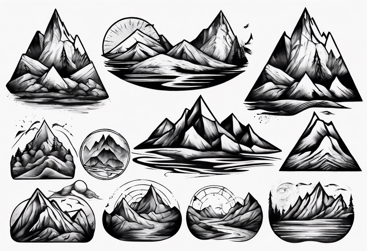 Dramatic mountains tattoo idea