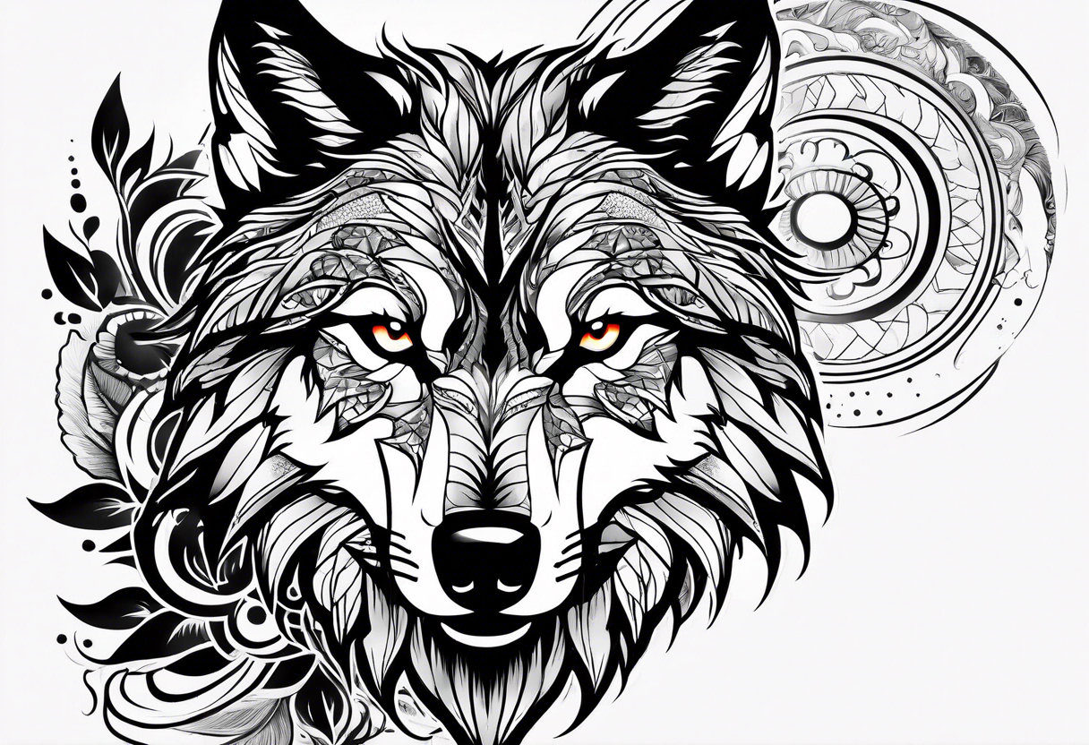 Sexy and angry wolf for woman, along left side of woman’s body tattoo idea